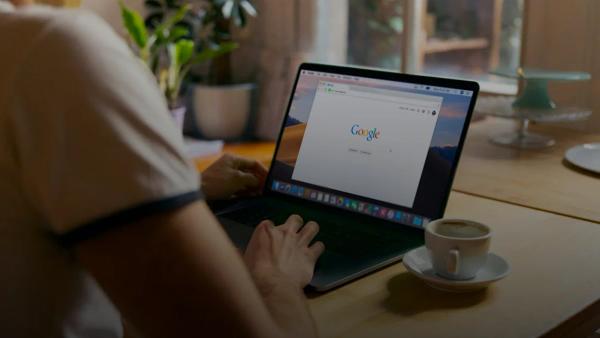 laptop screen web search results developer desk — illustration for article on How to Stop Prompt