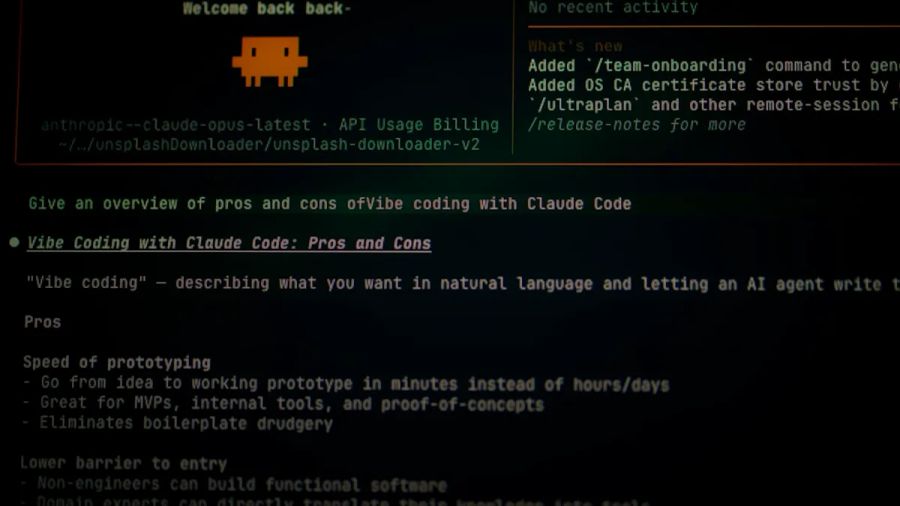 Computer screen displaying code and text