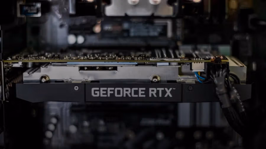 selective focus photography of GEFORCE RTX graphics card