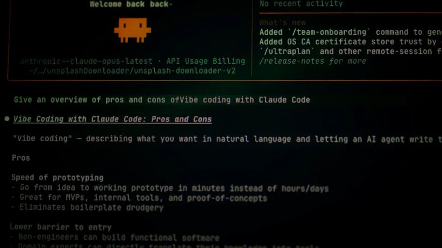 Computer screen displaying code and text