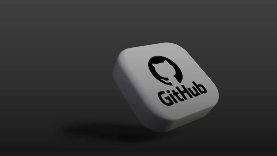 a white dice with a black github logo on it