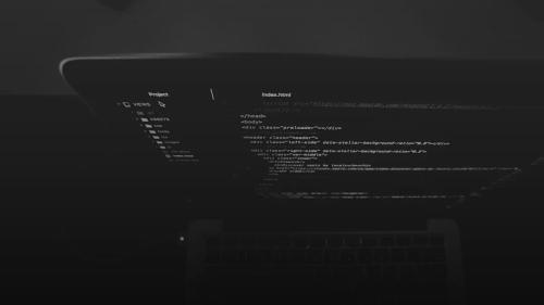 black and gray laptop displaying codes