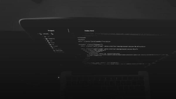 black and gray laptop displaying codes