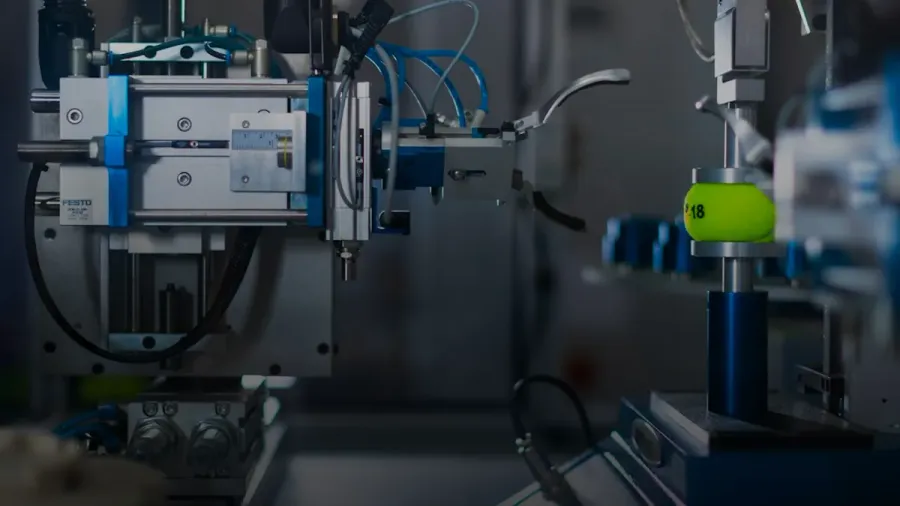 blue and silver industrial machine