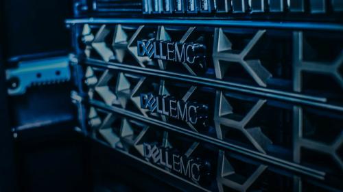 a close up of a server's nameplates on the side of a