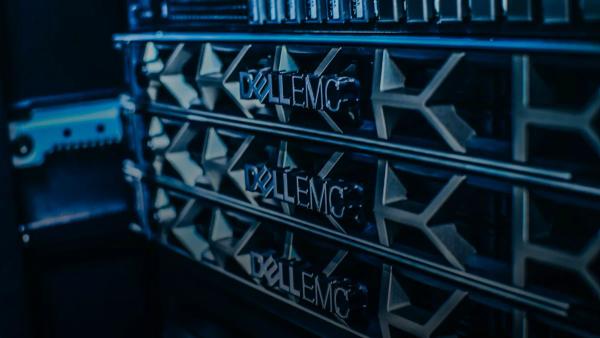 a close up of a server's nameplates on the side of a