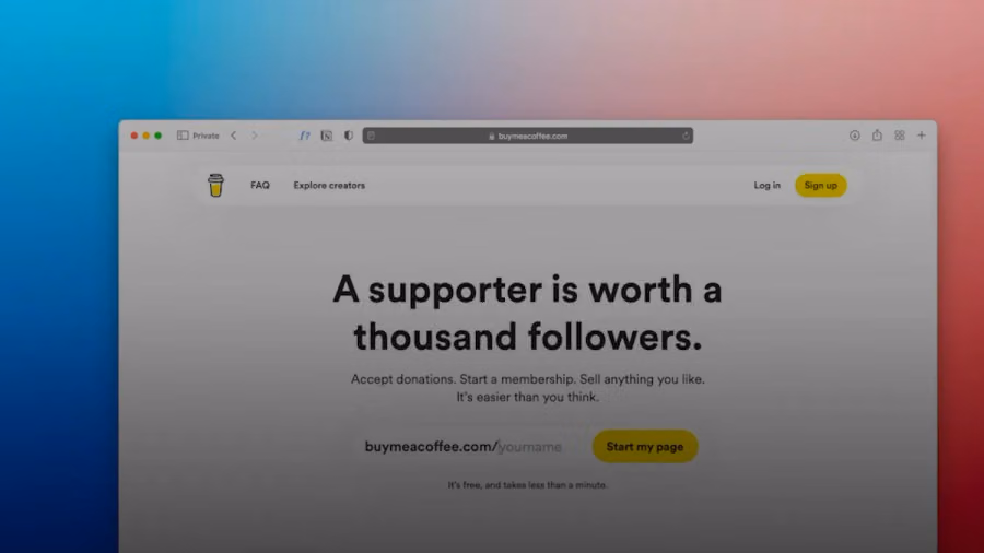 a computer screen with a message that reads, a support is worth a thousand followers