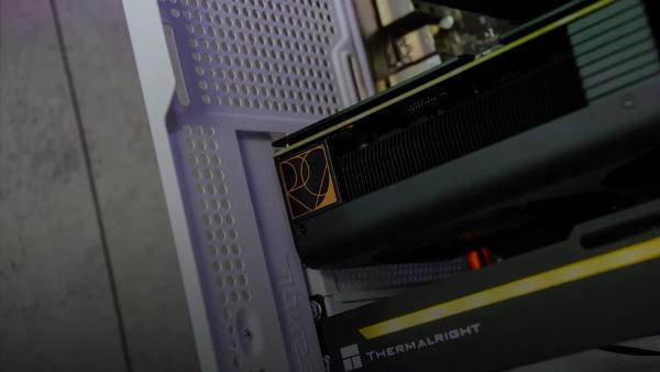 A close up view of a computer tower