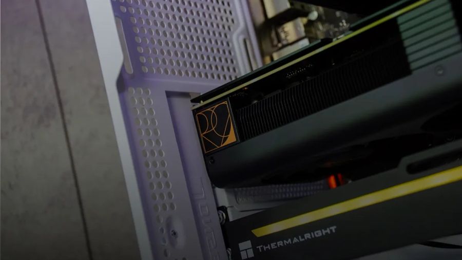 A close up view of a computer tower