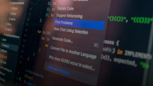 Computer screen displaying code with a context menu