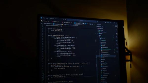 Computer screen displaying lines of code