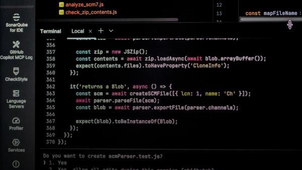 Computer screen displaying lines of code