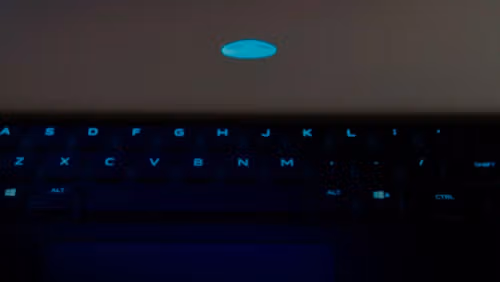a close up of a laptop computer keyboard
