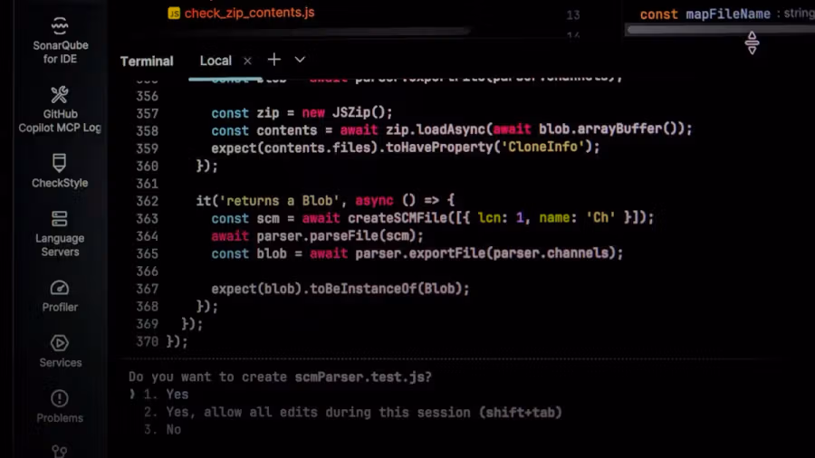 Computer screen displaying code and terminal prompts