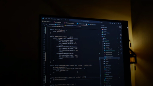 Computer screen displaying lines of code