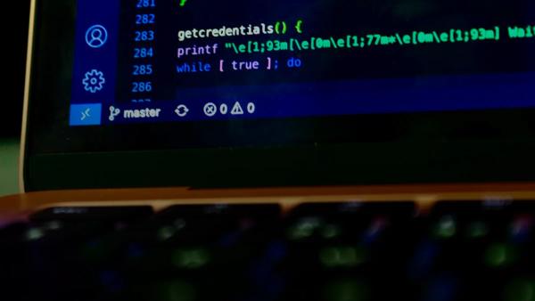 a computer screen with a blue background