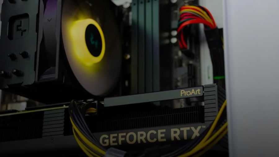 A close up of a computer case with a fan