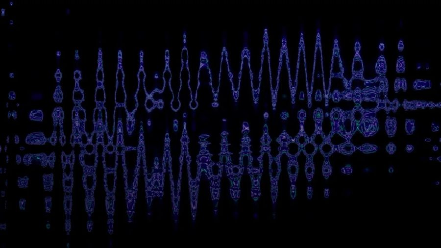 Abstract purple wavy lines on black background