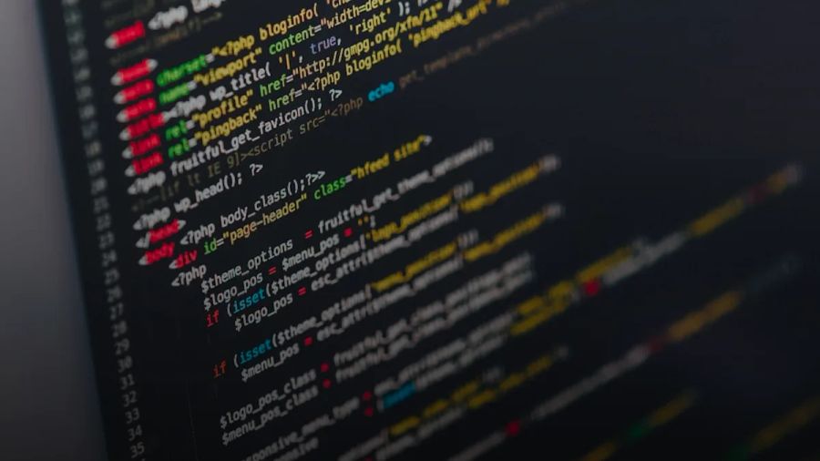 monitor showing Java programming