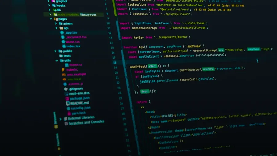 code editor displaying react source code