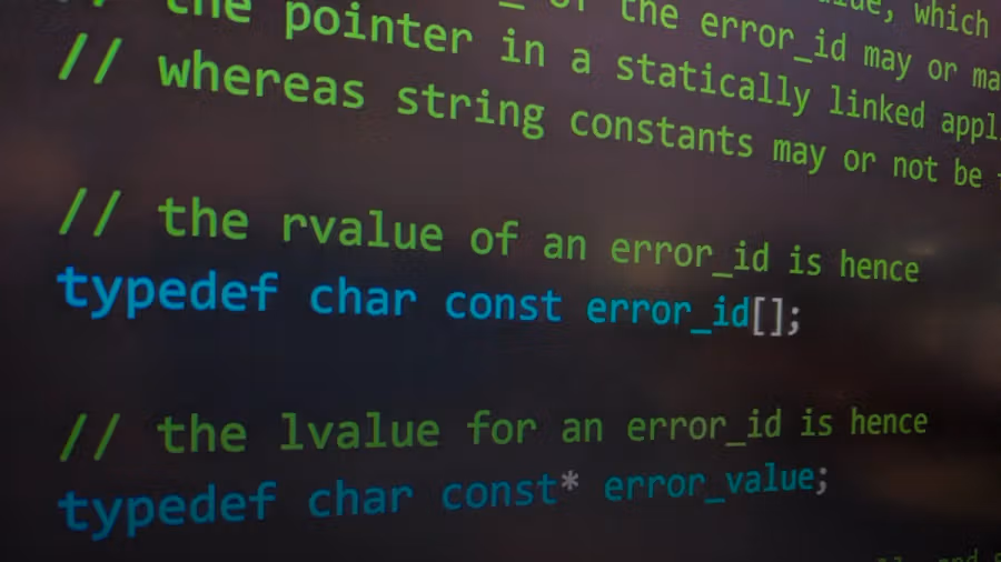 a close up of a computer screen with code on it