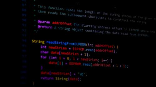 Code written on a screen, likely programming related