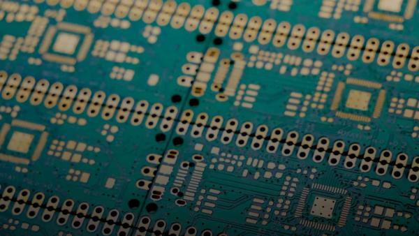 a close up of a printed circuit board