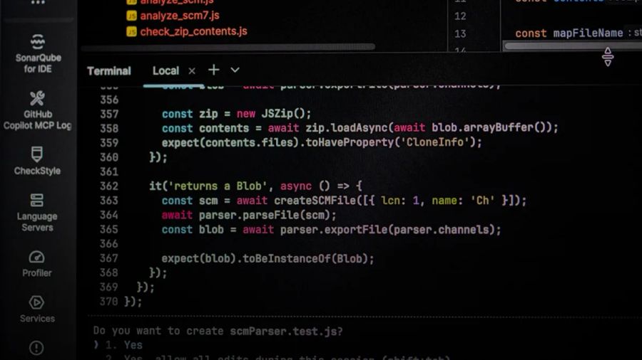 Computer screen displaying code and terminal output