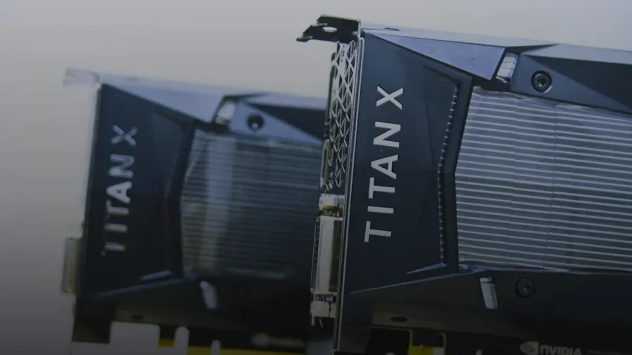 Two nvidia titan x graphics cards side by side