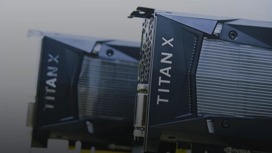 Two nvidia titan x graphics cards side by side