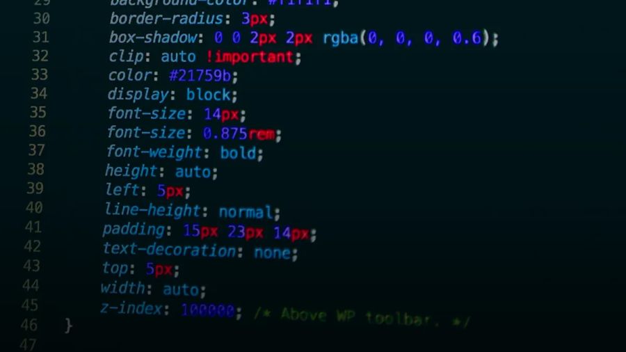a computer screen with a bunch of text on it