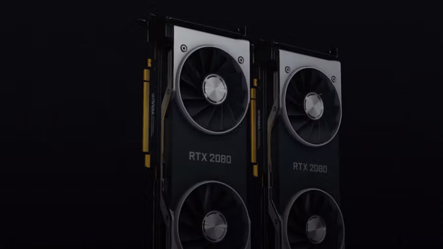a pair of black and silver graphics cards