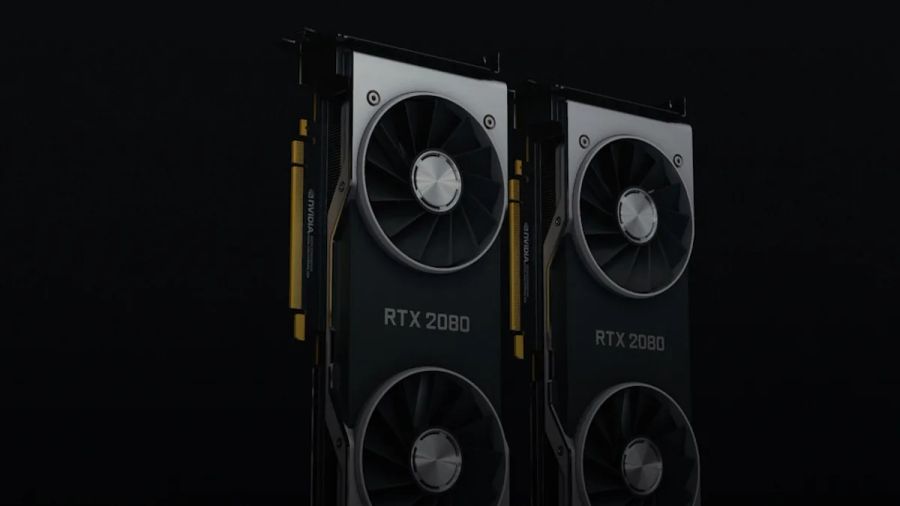 a pair of black and silver graphics cards