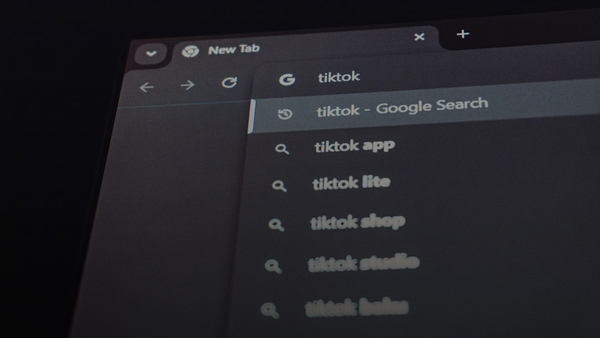 Google search bar showing tiktok related searches
