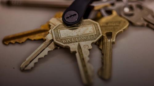 a key chain with a key