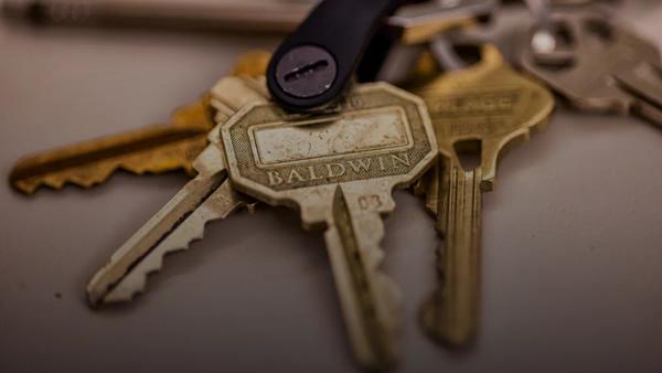 a key chain with a key