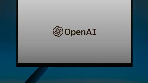 a computer screen with the open ai logo on it