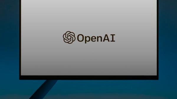 a computer screen with the open ai logo on it