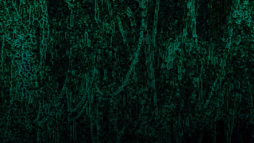 Abstract green digital pattern with vertical lines