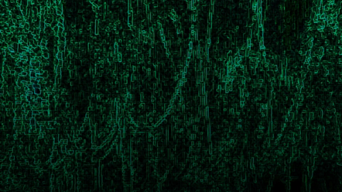Abstract green digital pattern with vertical lines