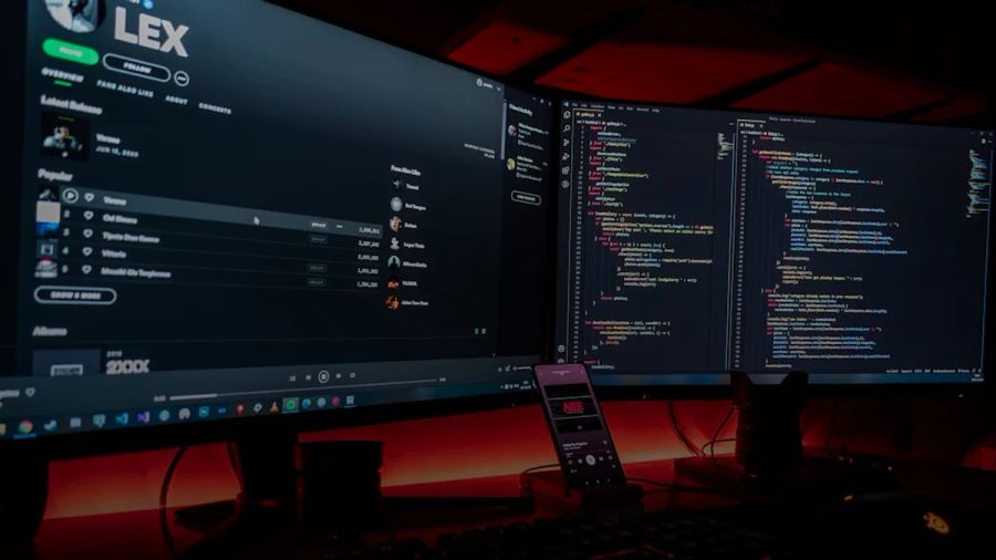 black flat screen computer monitor