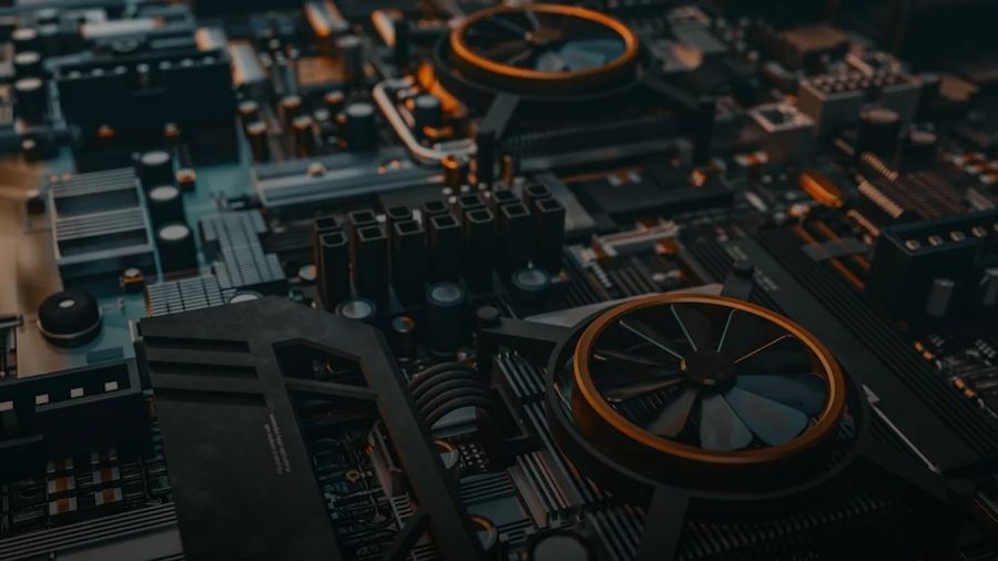 a close up of a computer motherboard