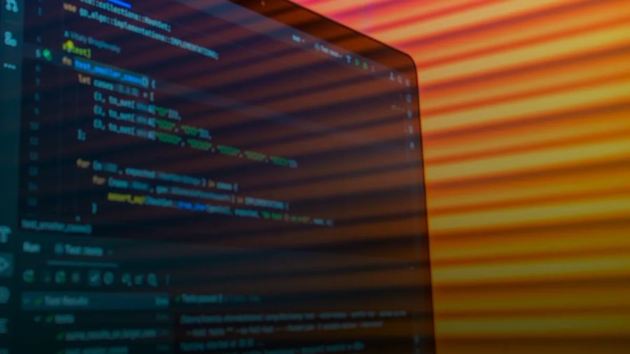 Computer screen displaying lines of code