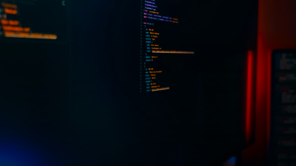 Computer screen displaying lines of code