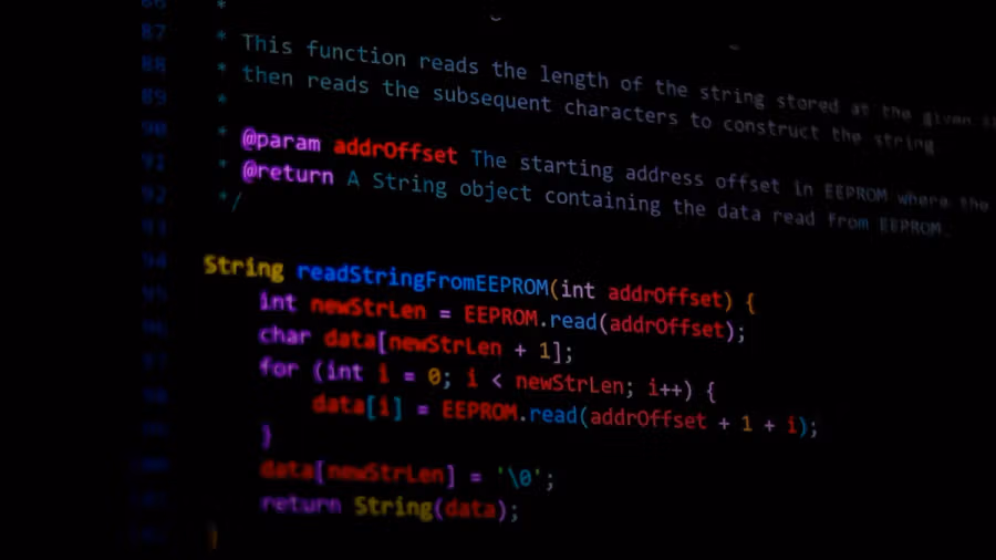 Code written on a screen, likely programming related.
