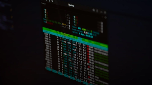 a computer screen with a lot of data on it