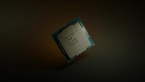 a close up of a cpu chip on a table