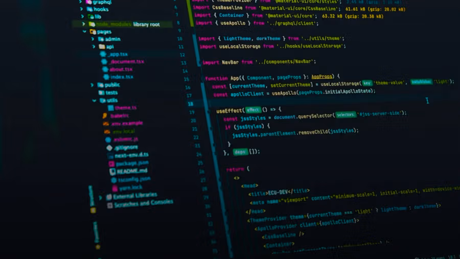 code editor displaying react source code