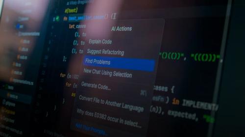 Computer screen displaying code with a context menu